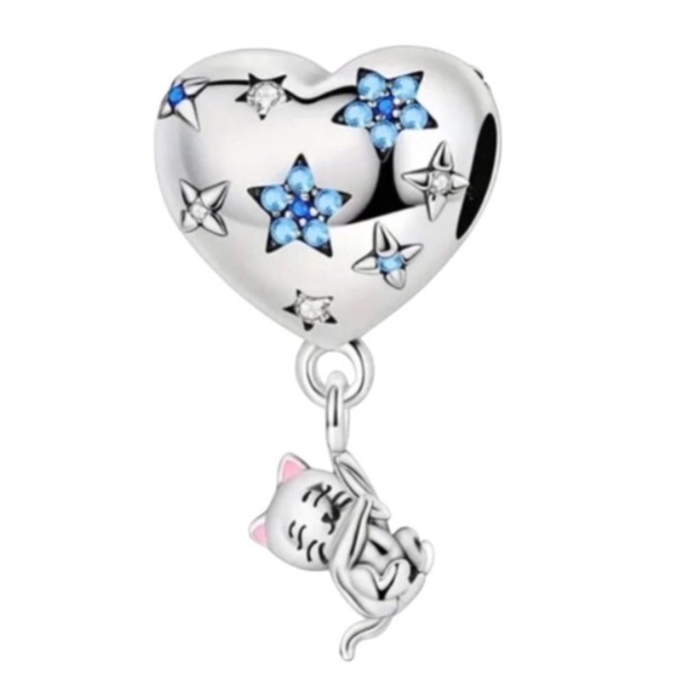 Cat Kitten Balloon Pet Charm Pandora Style
